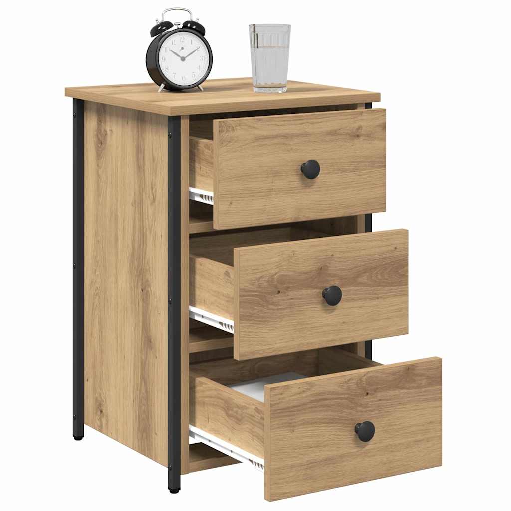 Nachttisch mit Schubladen Eiche handwerklich 40 x 36 x 60 cm