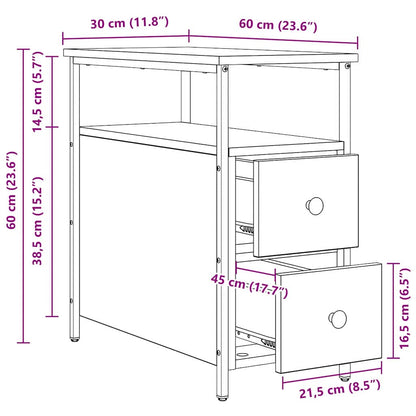 Nachttisch 2 pcs Altholz 30 x 60 x 60 cm Holzwerkstoff