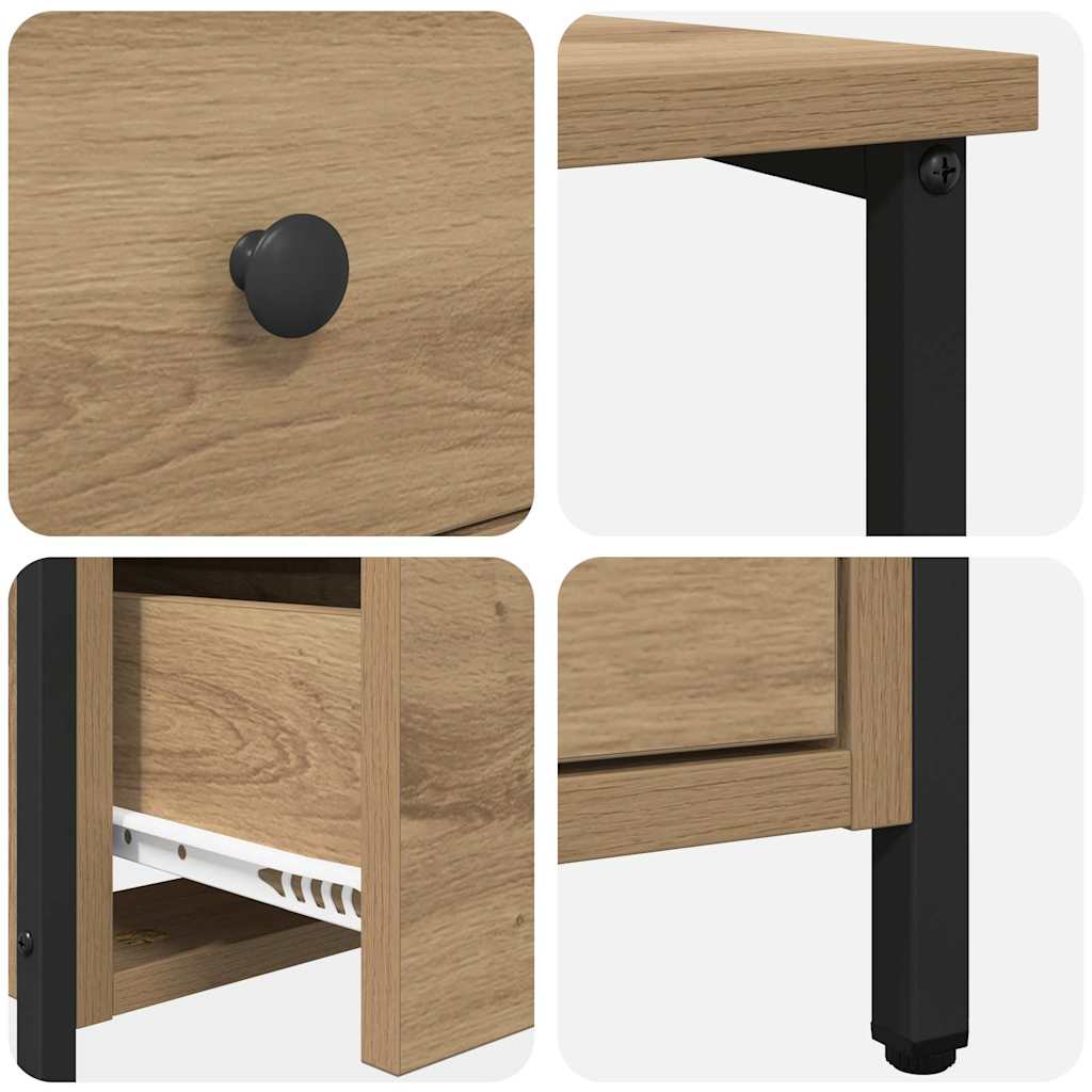 Nachttisch Eiche handwerklich 30 x 60 x 60 cm Holzwerkstoff