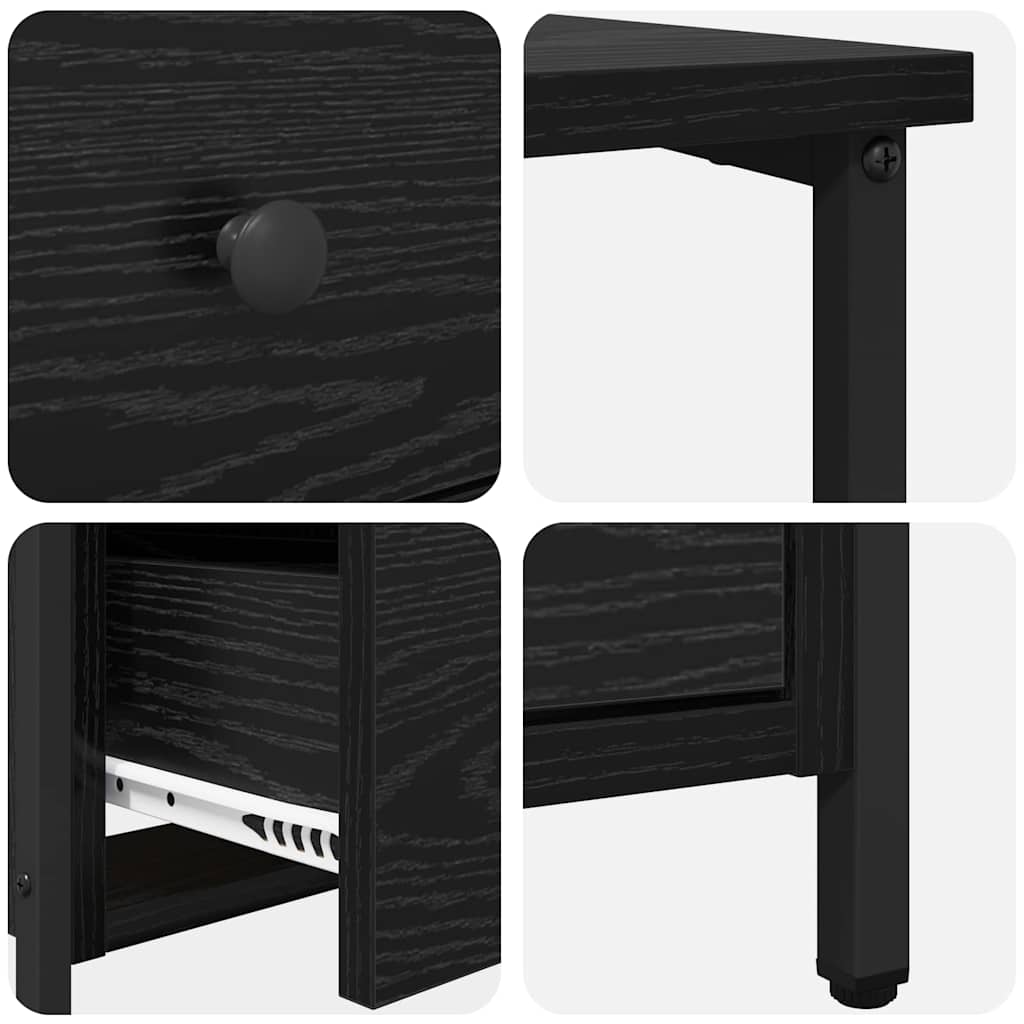 Nachttisch 2 pcs Schwarze Eiche 30 x 60 x 60 cm Holzwerkstoff