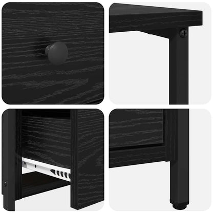 Nachttisch 2 pcs Schwarze Eiche 30 x 60 x 60 cm Holzwerkstoff