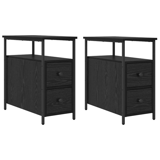 Nachttisch 2 pcs Schwarze Eiche 30 x 60 x 60 cm Holzwerkstoff