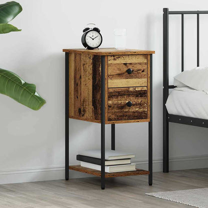 Nachttisch mit Schubladen Altholz 32 x 42 x 70 cm Holzwerkstoff