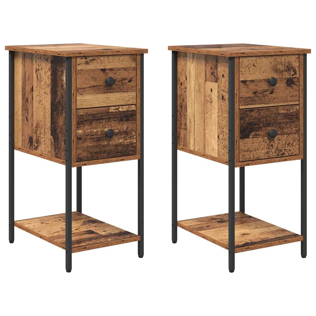 Nachttisch 2 pcs Altholz 32 x 42 x 70 cm Holzwerkstoff