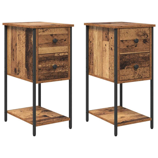Nachttisch 2 pcs Altholz 32 x 42 x 70 cm Holzwerkstoff