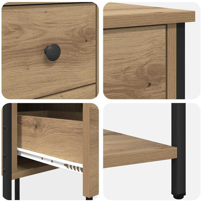 Nachttisch 2 pcs Eiche handwerklich 32 x 42 x 70 cm