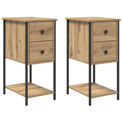 Nachttisch 2 pcs Eiche handwerklich 32 x 42 x 70 cm