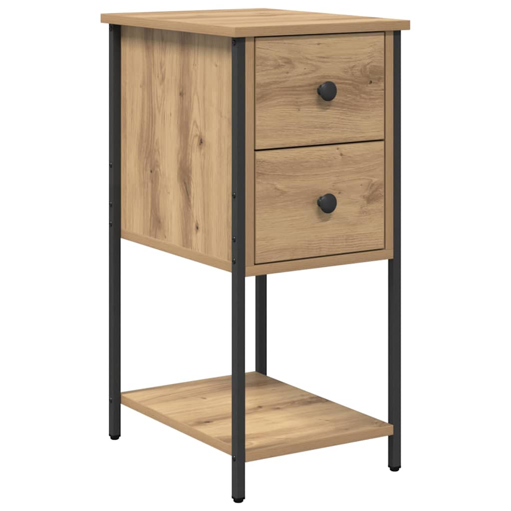 Nachttisch 2 pcs Eiche handwerklich 32 x 42 x 70 cm