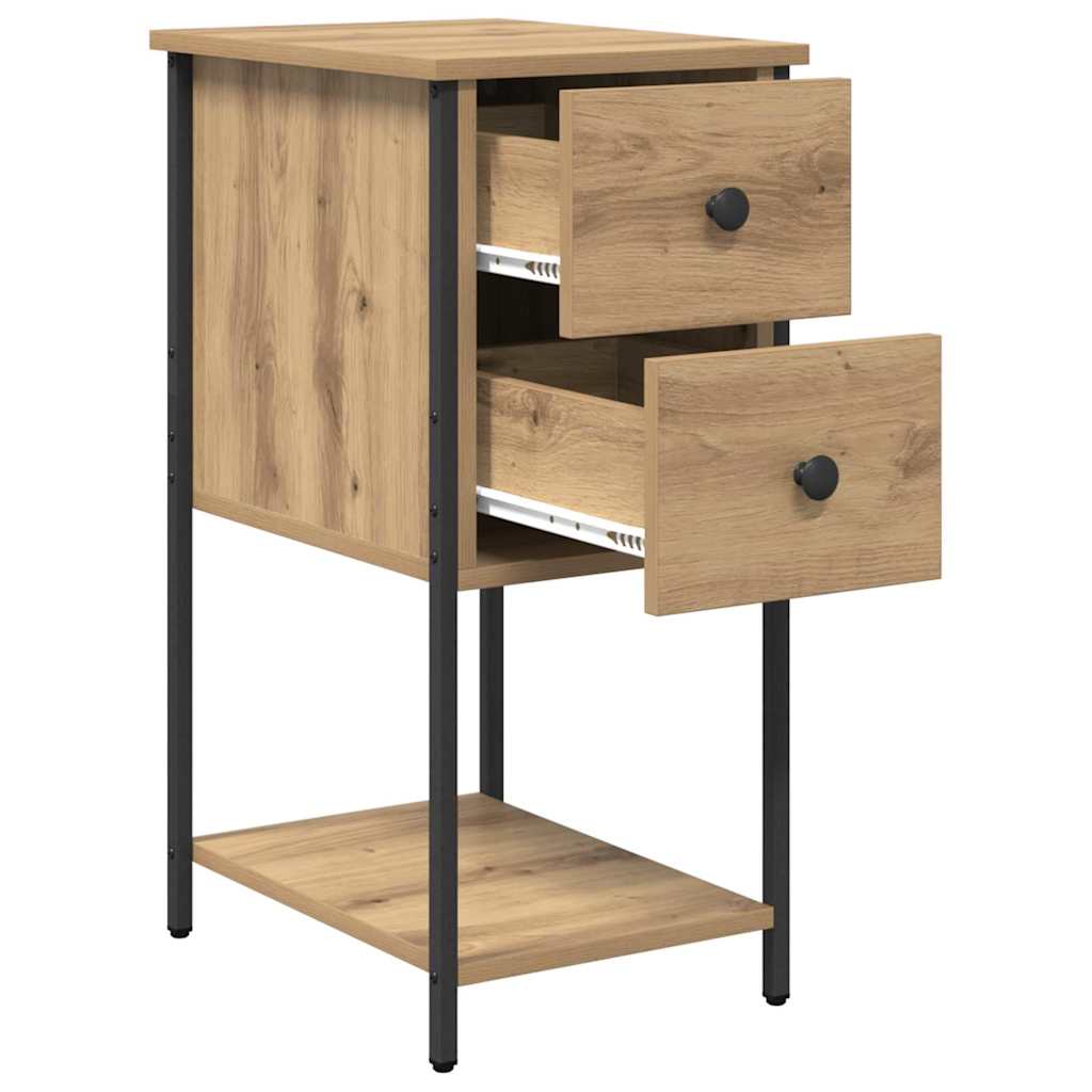 Nachttisch 2 pcs Eiche handwerklich 32 x 42 x 70 cm