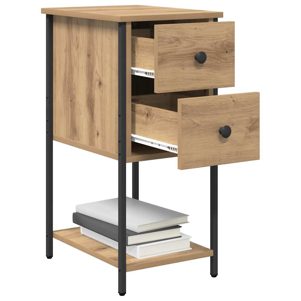 Nachttisch 2 pcs Eiche handwerklich 32 x 42 x 70 cm