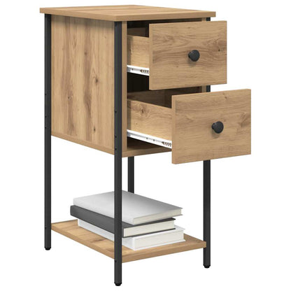 Nachttisch 2 pcs Eiche handwerklich 32 x 42 x 70 cm