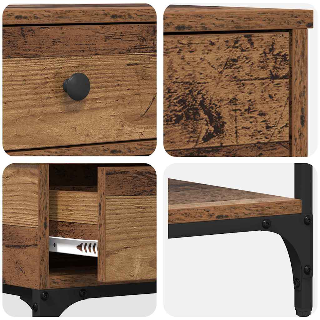 Konsolentisch mit Regal Altholz 75 x 34.5 x 75 cm Holzwerkstoff
