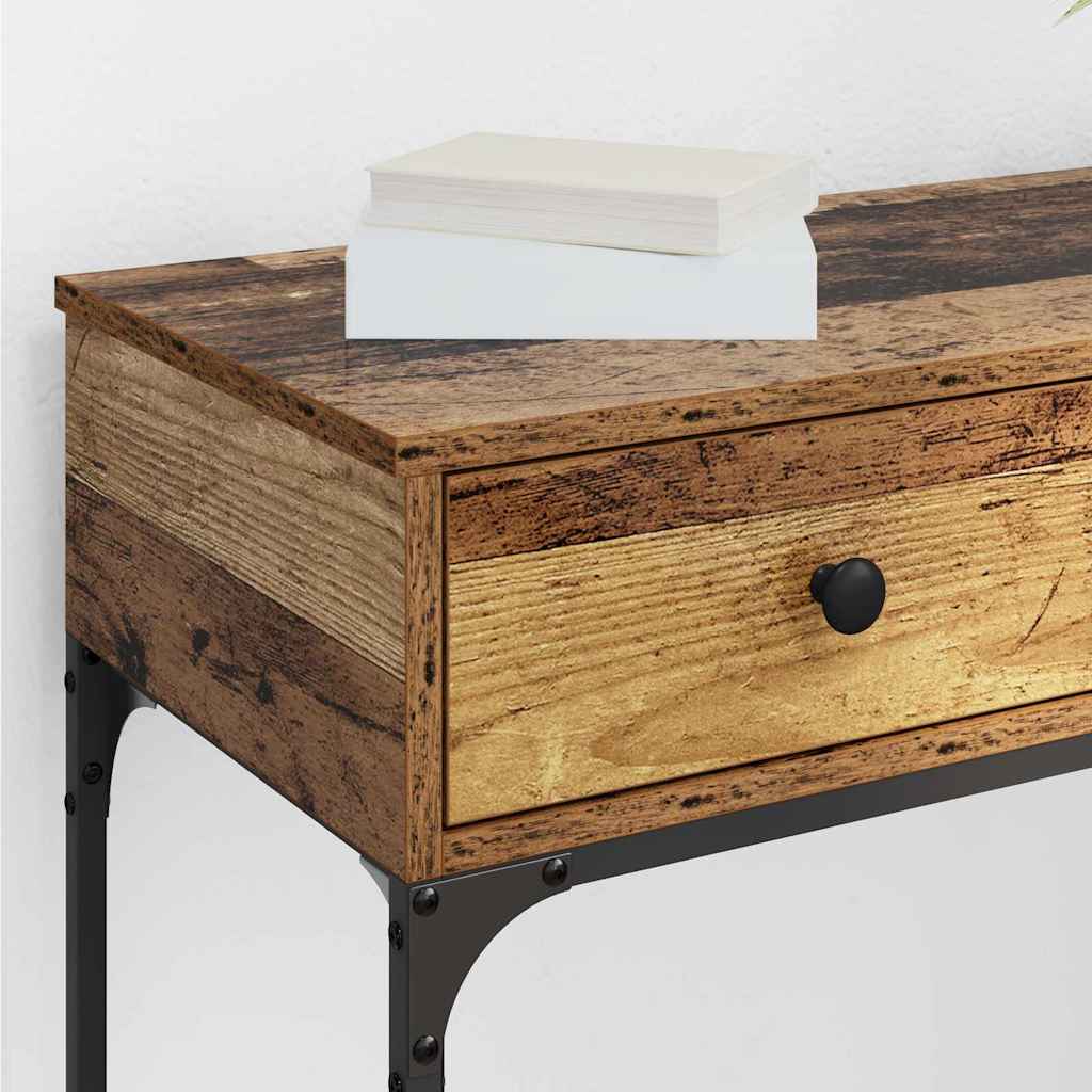 Konsolentisch mit Regal Altholz 75 x 34.5 x 75 cm Holzwerkstoff