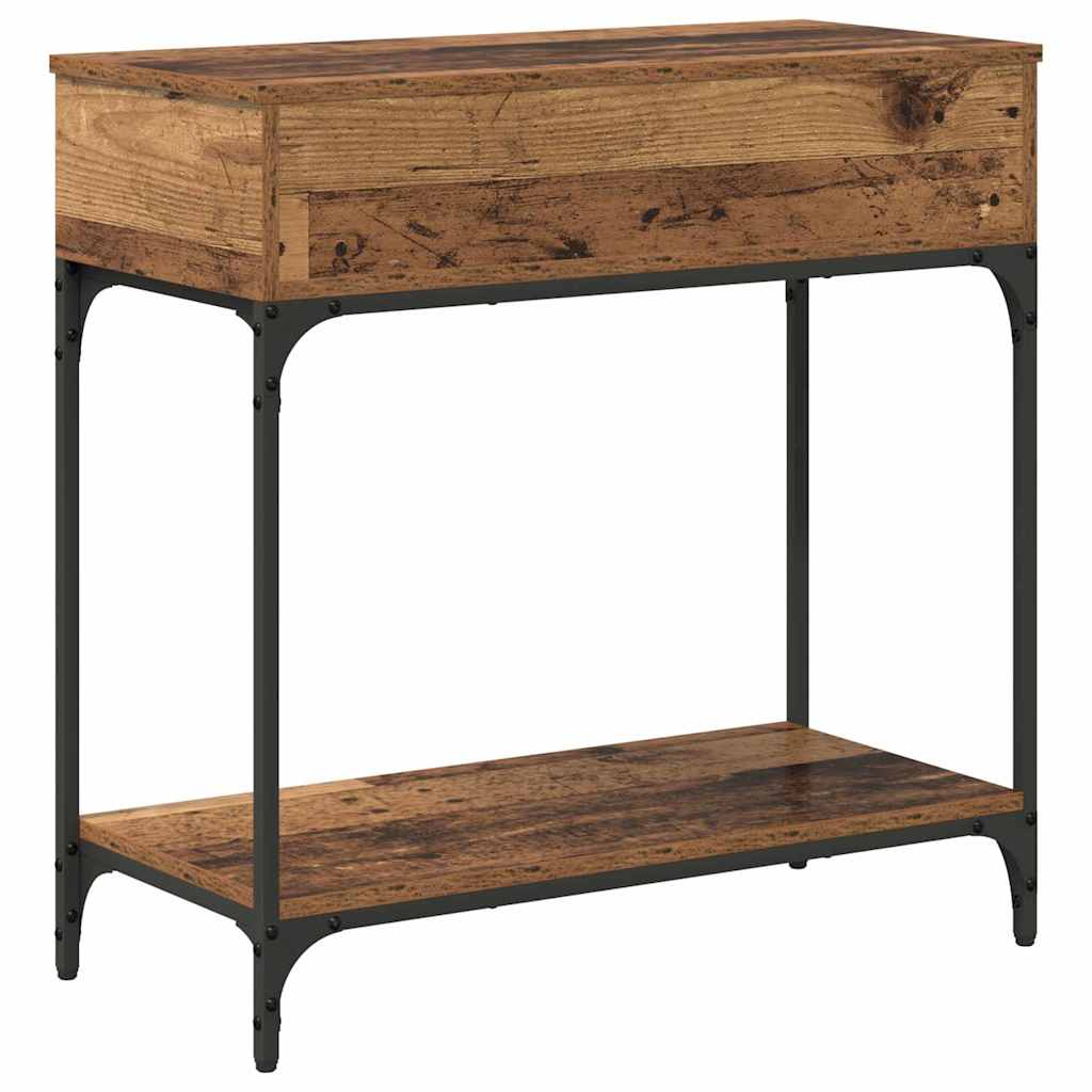 Konsolentisch mit Regal Altholz 75 x 34.5 x 75 cm Holzwerkstoff