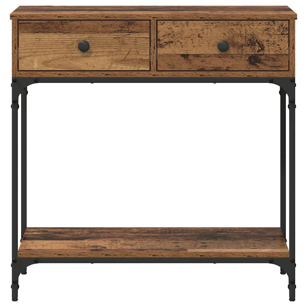 Konsolentisch mit Regal Altholz 75 x 34.5 x 75 cm Holzwerkstoff