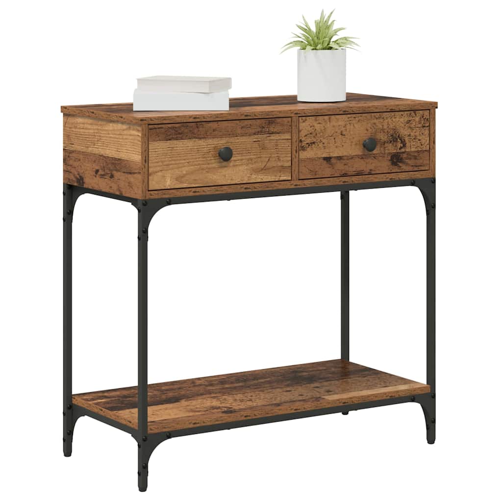 Konsolentisch mit Regal Altholz 75 x 34.5 x 75 cm Holzwerkstoff