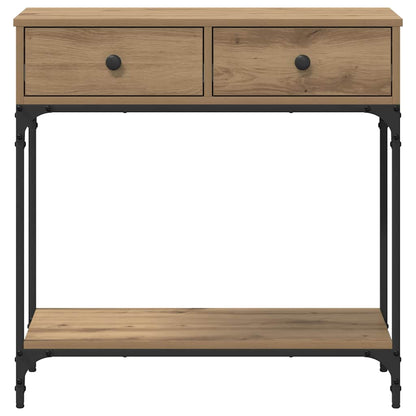 Konsolentisch mit Regal Eiche handwerklich 75 x 34.5 x 75 cm