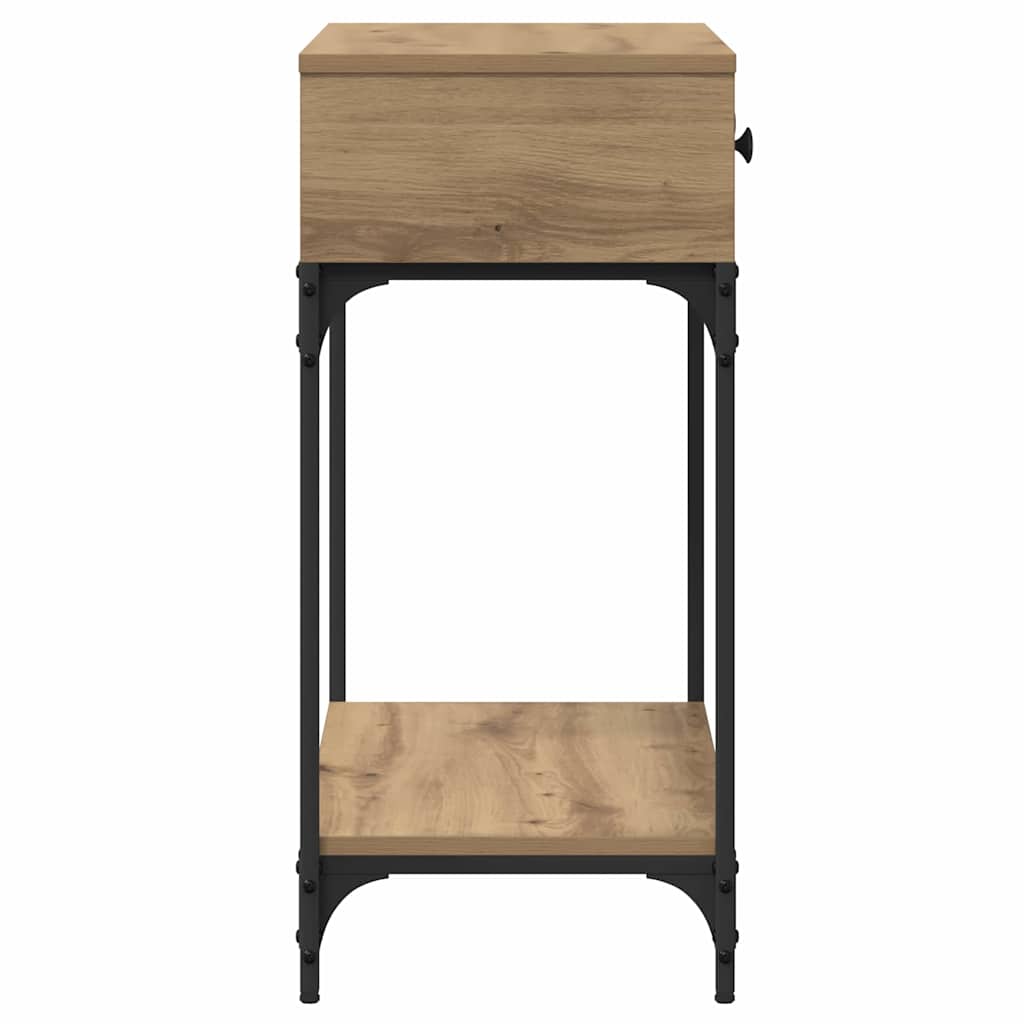Konsolentisch mit Regal Eiche handwerklich 75 x 34.5 x 75 cm