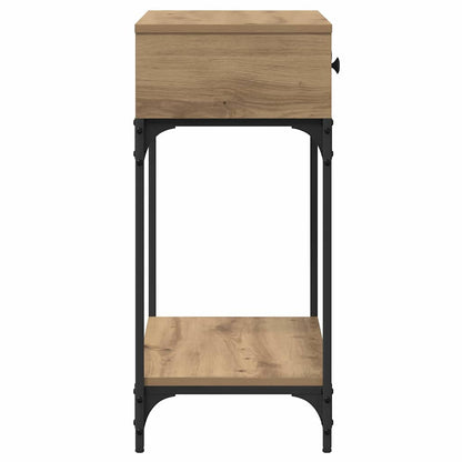 Konsolentisch mit Regal Eiche handwerklich 75 x 34.5 x 75 cm