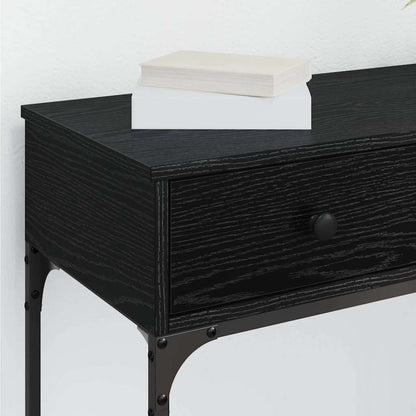 Konsolentisch mit Regal Schwarz Eichen-Optik 75 x 34.5 x 75 cm