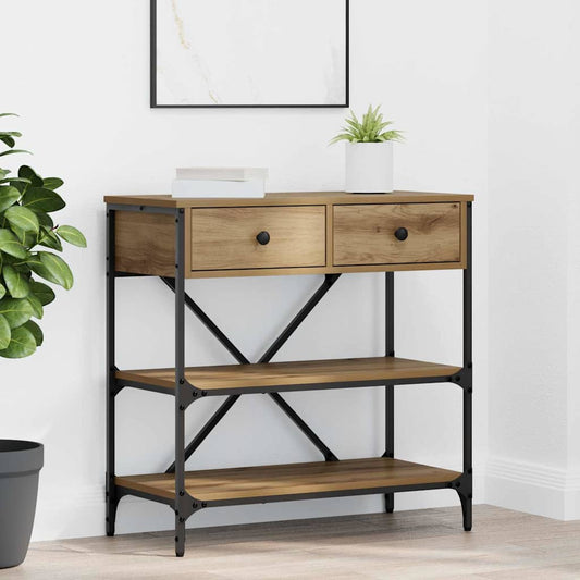 Konsolentisch mit Schubladen mit Regal Sonstiges Artisan-Eiche