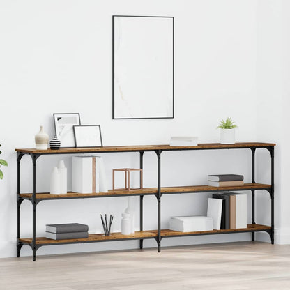 Konsolentisch Altholz 200 x 29 x 75 cm Schichtholz und Metall