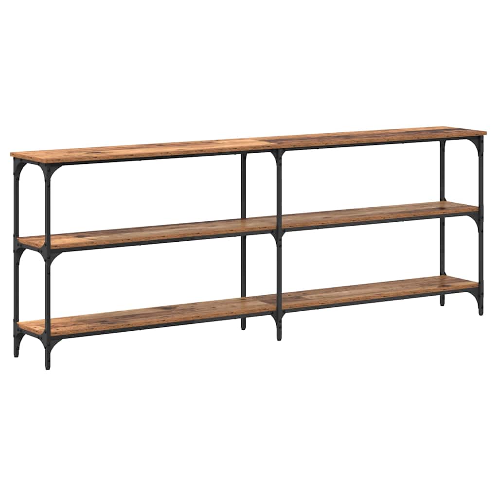 Konsolentisch Altholz 200 x 29 x 75 cm Schichtholz und Metall
