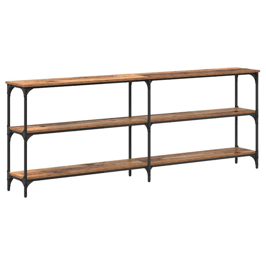Konsolentisch Altholz 200 x 29 x 75 cm Schichtholz und Metall