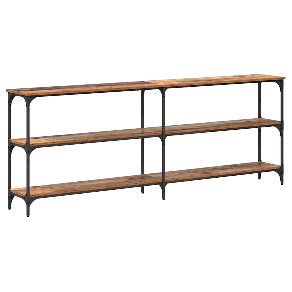 Konsolentisch Altholz 200 x 29 x 75 cm Schichtholz und Metall