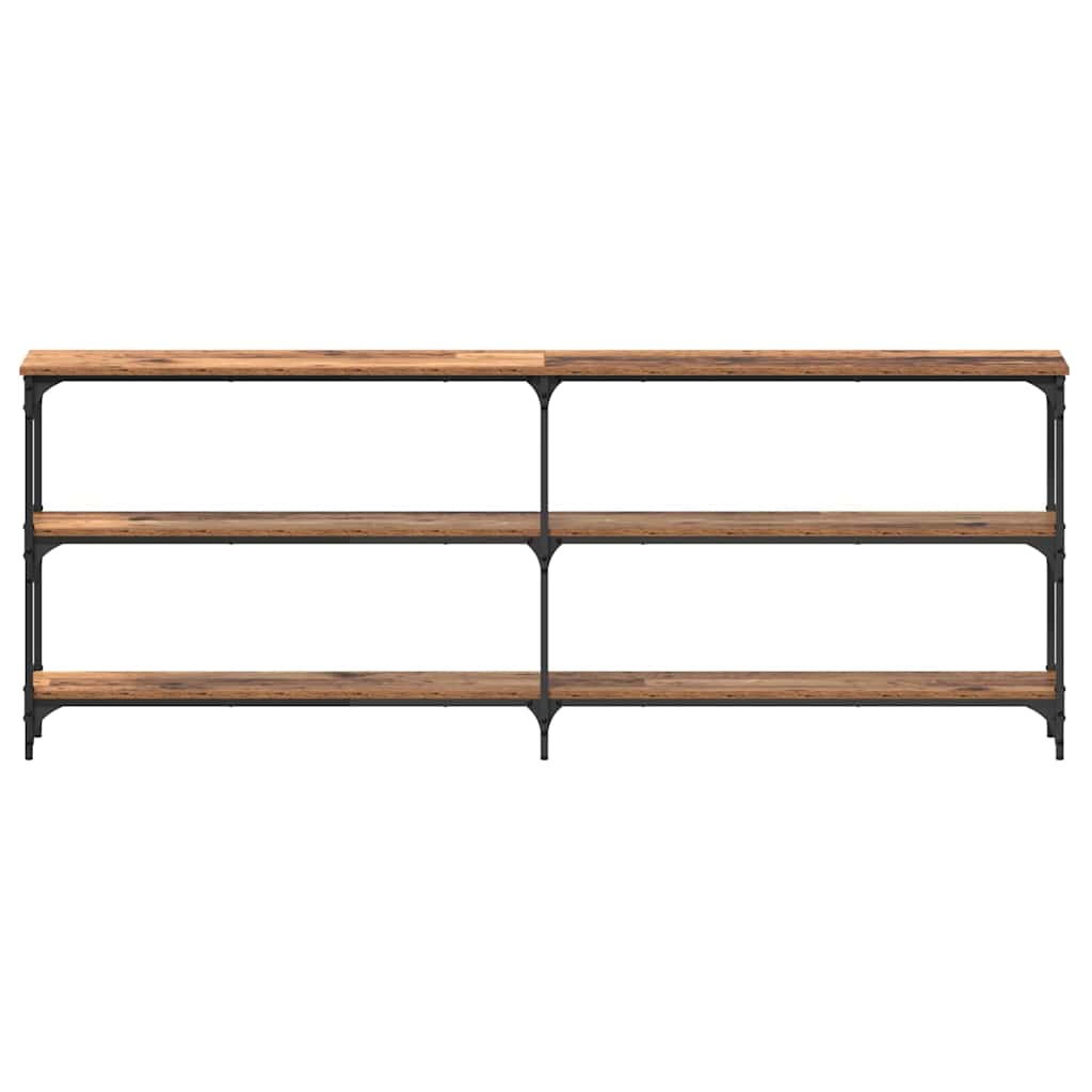 Konsolentisch Altholz 200 x 29 x 75 cm Schichtholz und Metall