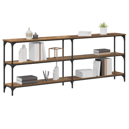 Konsolentisch Altholz 200 x 29 x 75 cm Schichtholz und Metall