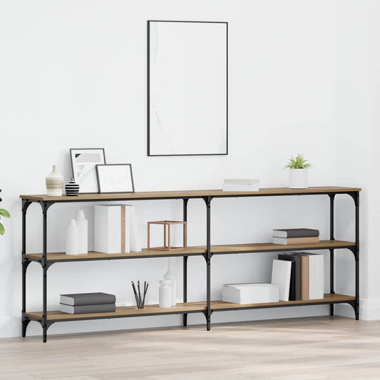 Konsolentisch mit Regal Eiche handwerklich 200 x 29 x 75 cm
