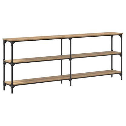 Konsolentisch mit Regal Eiche handwerklich 200 x 29 x 75 cm