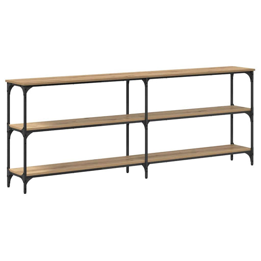 Konsolentisch mit Regal Eiche handwerklich 200 x 29 x 75 cm