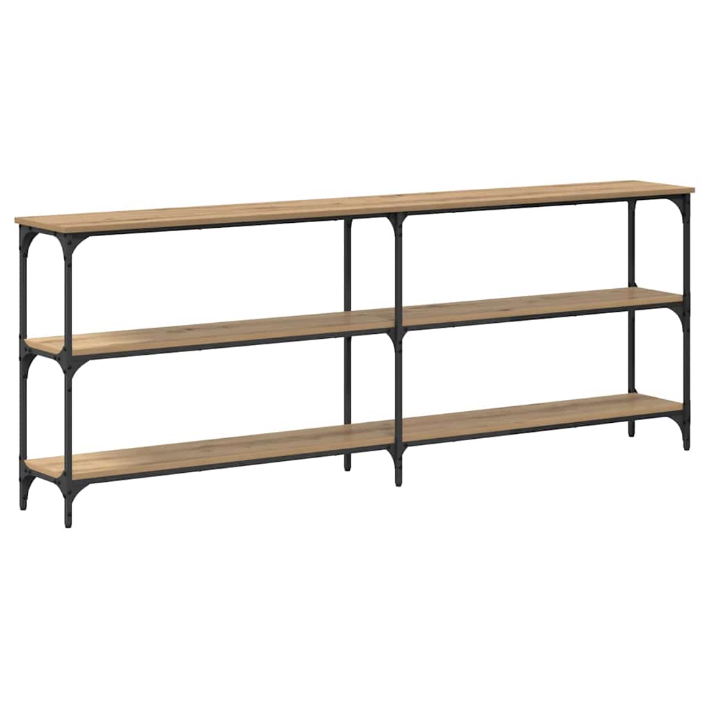 Konsolentisch mit Regal Eiche handwerklich 200 x 29 x 75 cm