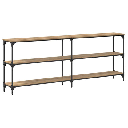 Konsolentisch mit Regal Eiche handwerklich 200 x 29 x 75 cm