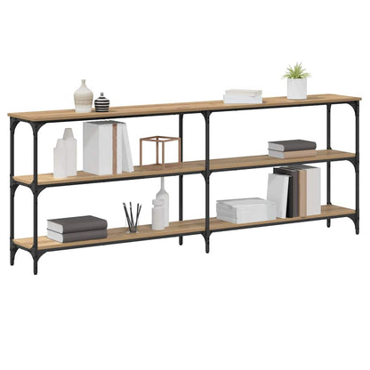 Konsolentisch mit Regal Eiche handwerklich 200 x 29 x 75 cm