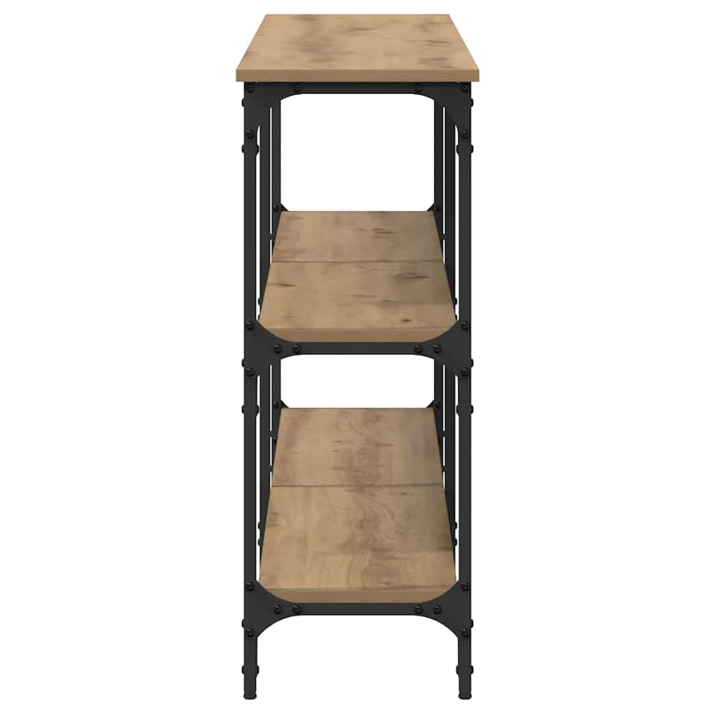 Konsolentisch mit Regal Eiche handwerklich 200 x 29 x 75 cm