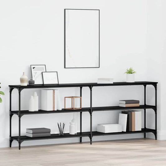 Konsolentisch mit Regal Schwarze Eiche 200 x 29 x 75 cm