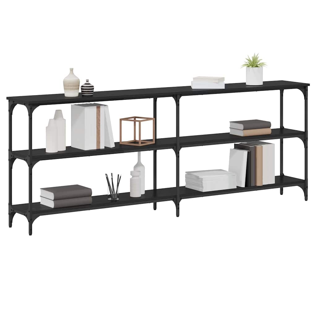 Konsolentisch mit Regal Schwarze Eiche 200 x 29 x 75 cm