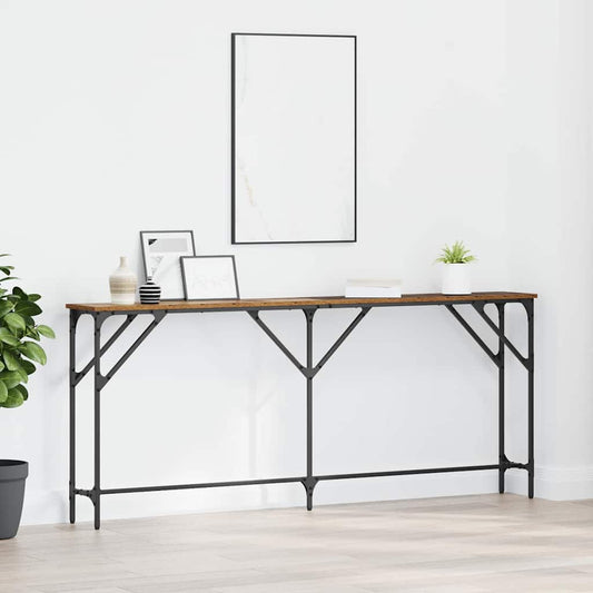Konsolentisch Altholz 180 x 23 x 75 cm Schichtholz und Metall