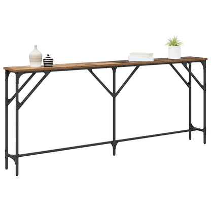 Konsolentisch Altholz 180 x 23 x 75 cm Schichtholz und Metall
