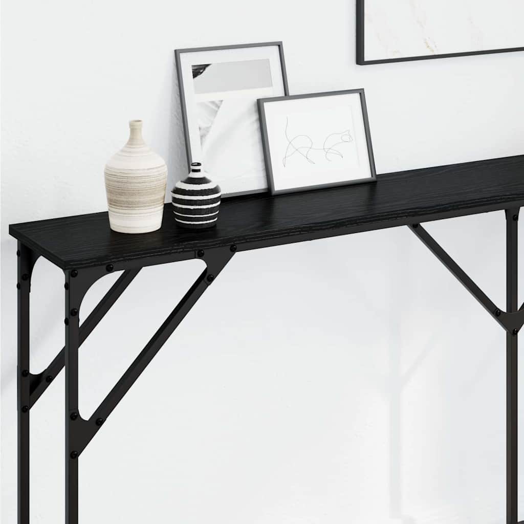 Konsolentisch Schwarz Eichen-Optik 180 x 23 x 75 cm