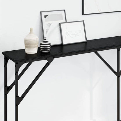 Konsolentisch Schwarz Eichen-Optik 180 x 23 x 75 cm