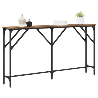 Konsolentisch Altholz 140 x 23 x 75 cm Schichtholz und Metall