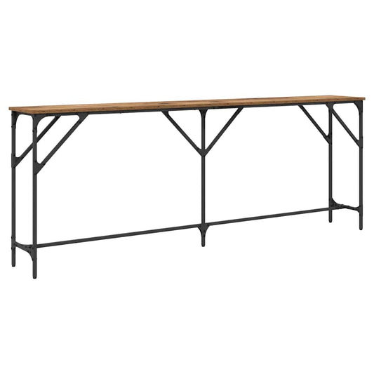Konsolentisch Altholz 200 x 29 x 75 cm Schichtholz und Metall