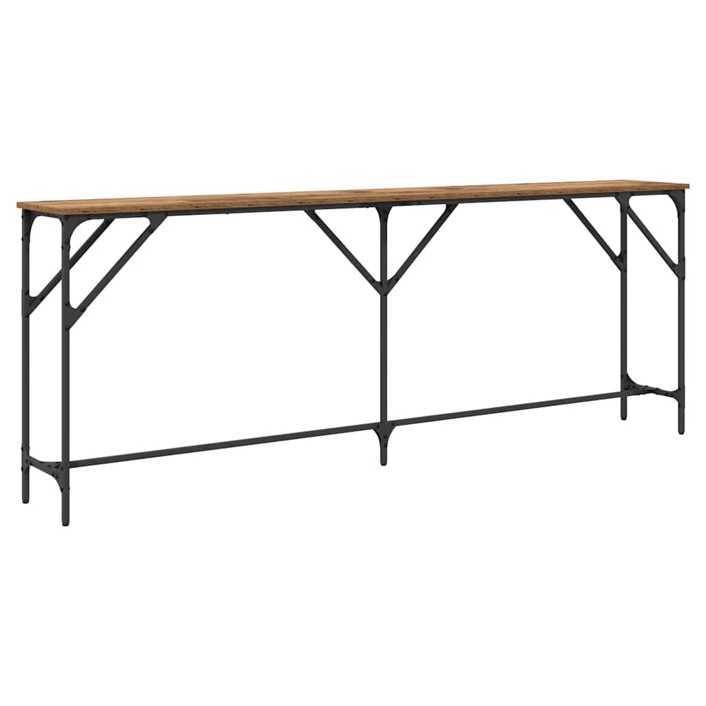 Konsolentisch Altholz 200 x 29 x 75 cm Schichtholz und Metall