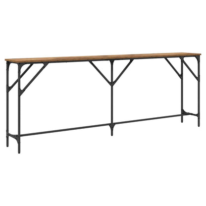 Konsolentisch Altholz 200 x 29 x 75 cm Schichtholz und Metall