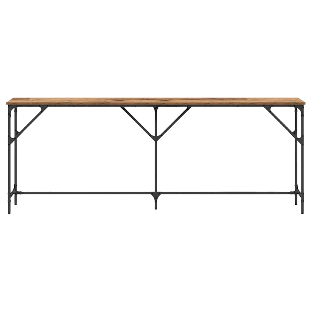 Konsolentisch Altholz 200 x 29 x 75 cm Schichtholz und Metall
