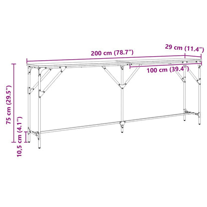 Konsolentisch Altholz 200 x 29 x 75 cm Schichtholz und Metall